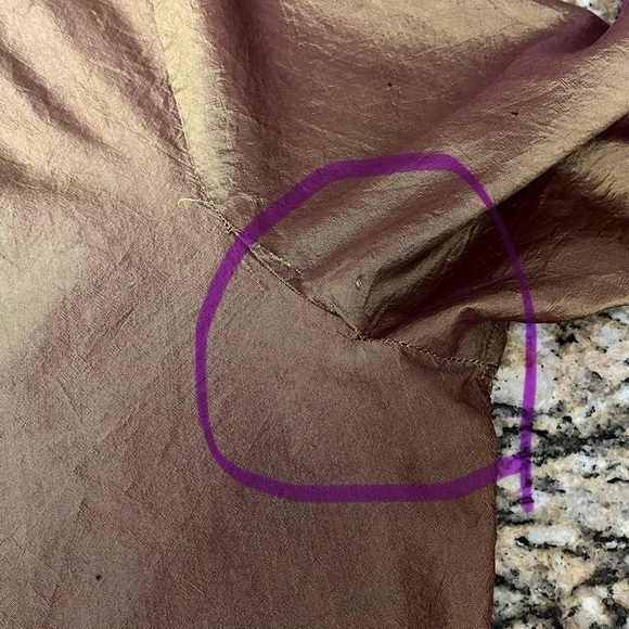 Vintage Y2K Express Bronze Metallic Satin Blouse L (13/14) – Retro Fairy Forest - Picture 7 of 10